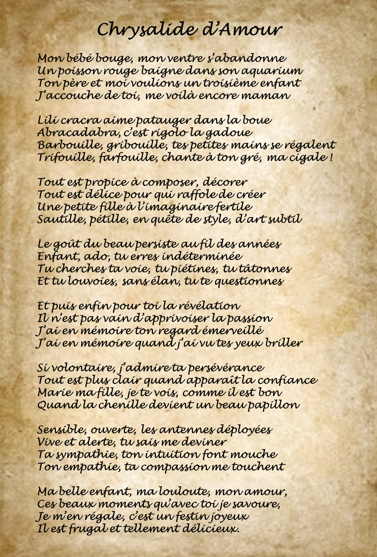 Chrysalide dAmour parchemin